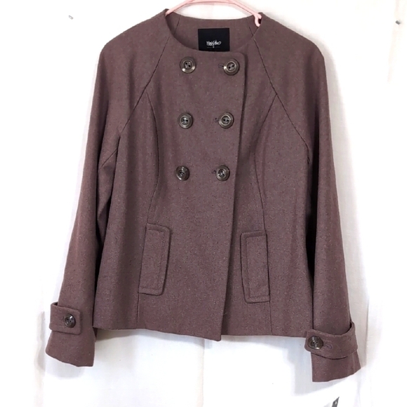 Mossimo Supply Co. Jackets & Blazers - Mossimo Taupe Wool Blend Collarless Peacoat Size Small New with Tags